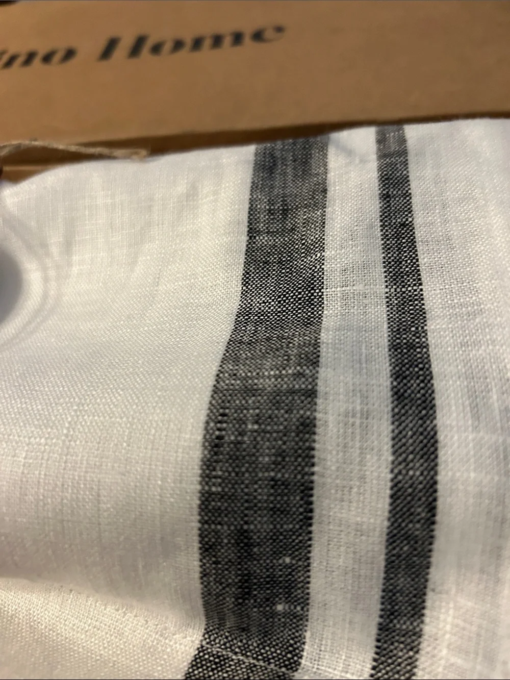 Solino Home Black French  Striped Table Runner 120 Inches Long - 14 x 120